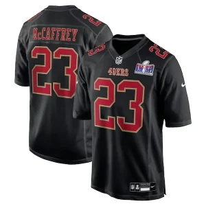 Fantastic Christian McCaffrey San Francisco 49ers Nike Super Bowl LVIII Carbon Fashion Game Player Jersey - Black