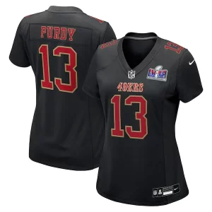 Superb Brock Purdy San Francisco 49ers Nike Women's Super Bowl LVIII Carbon Fashion Game Player Jersey - Black