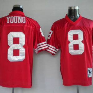 Superb Mitchell and Ness 49ers #8 Steve Young Stitched Red NFL Jersey
