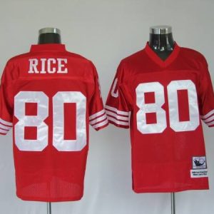 Impressive Mitchell and Ness 49ers Jerry Rice #80 Stitched Red NFL Jersey