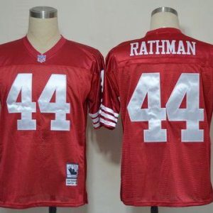 Amazing Mitchell And Ness 49ers #44 Tom Rathman Red Stitched Throwback NFL Jersey