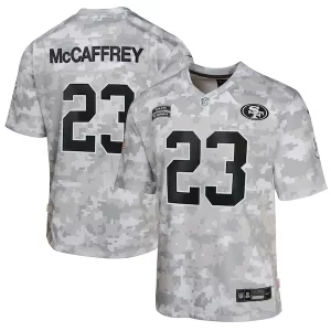 Amazing Christian McCaffrey San Francisco 49ers Nike Youth 2024 Salute to Service Game Jersey - Arctic Camo