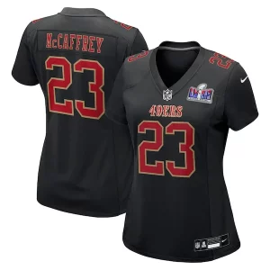 Impressive Christian McCaffrey San Francisco 49ers Nike Women's Super Bowl LVIII Carbon Fashion Game Player Jersey - Black