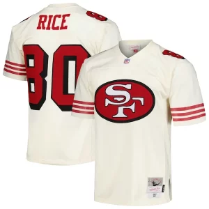 Outstanding Jerry Rice San Francisco 49ers Chainstitch Legacy Jersey - Cream
