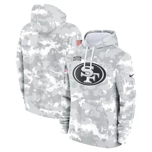 Delightful San Francisco 49ers Nike 2024 Salute to Service Club Fleece Pullover Hoodie - Arctic Camo
