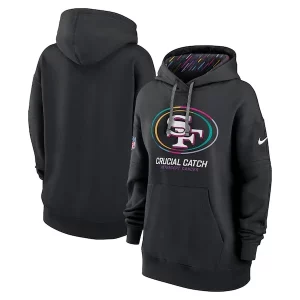 Delightful San Francisco 49ers Nike Women's 2024 NFL Crucial Catch Club Pullover Hoodie - Black