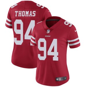 Impressive 49ers #94 Solomon Thomas Red Team Color Women's Stitched NFL Vapor Untouchable Limited Jersey