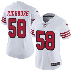 High - quality 49ers #58 Weston Richburg White Rush Women's Stitched NFL Vapor Untouchable Limited Jersey