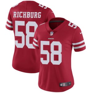 Outstanding 49ers #58 Weston Richburg Red Team Color Women's Stitched NFL Vapor Untouchable Limited Jersey