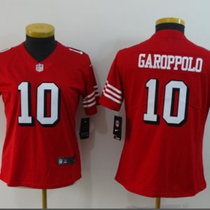 Delightful 49ers #10 Jimmy Garoppolo Red Team Color Women's Stitched NFL Vapor Untouchable Limited II Jersey