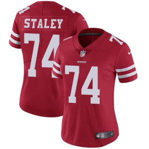 Fantastic 49ers #74 Joe Staley Red Team Color Women's Stitched NFL Vapor Untouchable Limited Jersey