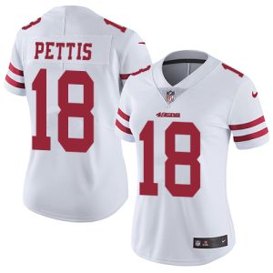High - quality 49ers #18 Dante Pettis White Women's Stitched NFL Vapor Untouchable Limited Jersey