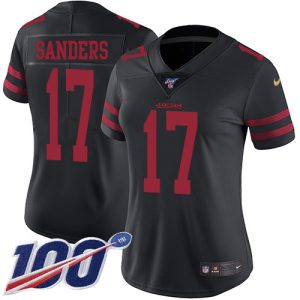 High - quality 49ers #17 Emmanuel Sanders Black Alternate Women's Stitched NFL 100th Season Vapor Limited Jersey