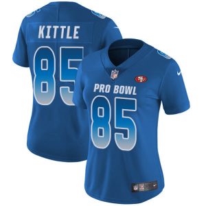 Amazing 49ers #85 George Kittle Royal Women's Stitched NFL Limited NFC 2019 Pro Bowl Jersey