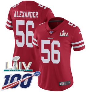 Fantastic 49ers #56 Kwon Alexander Red Super Bowl LIV 2020 Team Color Women's Stitched NFL 100th Season Vapor Limited Jersey