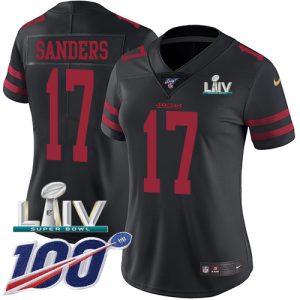 Delightful 49ers #17 Emmanuel Sanders Black Super Bowl LIV 2020 Alternate Women's Stitched NFL 100th Season Vapor Limited Jersey