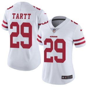 Finest 49ers #29 Jaquiski Tartt White Women's Stitched NFL Vapor Untouchable Limited Jersey