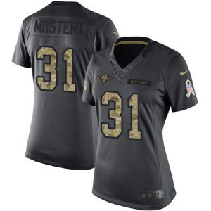 Delightful 49ers #31 Raheem Mostert Black Women's Stitched NFL Limited 2016 Salute to Service Jersey