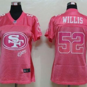 Exceptional 49ers #52 Patrick Willis Pink Women's Fem Fan NFL Game Jersey