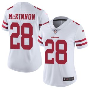 High - quality 49ers #28 Jerick McKinnon White Women's Stitched NFL Vapor Untouchable Limited Jersey