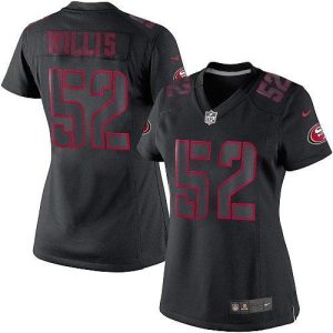 Delightful 49ers #52 Patrick Willis Black Impact Women's Stitched NFL Limited Jersey