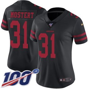 Premium 49ers #31 Raheem Mostert Black Alternate Women's Stitched NFL 100th Season Vapor Untouchable Limited Jersey