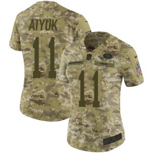 Fantastic 49ers #11 Brandon Aiyuk Camo Women's Stitched NFL Limited 2018 Salute To Service Jersey