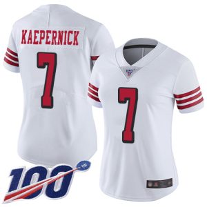 Delightful 49ers #7 Colin Kaepernick White Rush Women's Stitched NFL Limited 100th Season Jersey