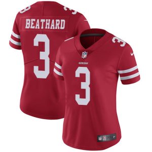 Exceptional 49ers #3 C.J. Beathard Red Team Color Women's Stitched NFL Vapor Untouchable Limited Jersey