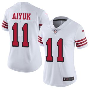 Fantastic 49ers #11 Brandon Aiyuk White Women's Stitched NFL Limited Rush Jersey