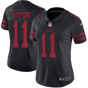 Finest 49ers #11 Brandon Aiyuk Black Alternate Women's Stitched NFL Vapor Untouchable Limited Jersey