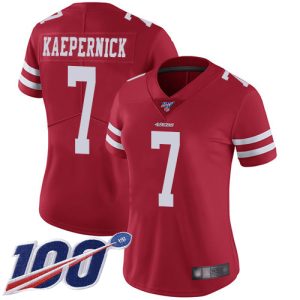 Impressive 49ers #7 Colin Kaepernick Red Team Color Women's Stitched NFL 100th Season Vapor Limited Jersey