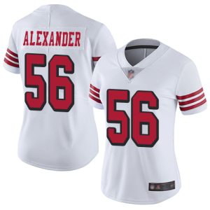 Outstanding 49ers #56 Kwon Alexander White Rush Women's Stitched NFL Vapor Untouchable Limited Jersey