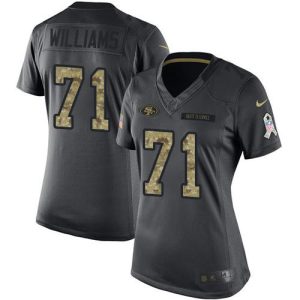 Delightful San Francisco 49ers #71 Trent Williams Black Women's Stitched NFL Limited 2016 Salute to Service Jersey