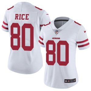 Outstanding 49ers #80 Jerry Rice White Women's Stitched NFL Vapor Untouchable Limited Jersey