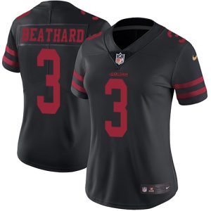 Exceptional 49ers #3 C.J. Beathard Black Alternate Women's Stitched NFL Vapor Untouchable Limited Jersey