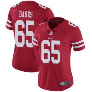 Impressive 49ers #65 Aaron Banks Red Team Color Women's Stitched NFL Vapor Untouchable Limited Jersey