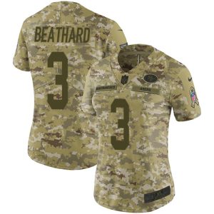 Amazing 49ers #3 C.J. Beathard Camo Women's Stitched NFL Limited 2018 Salute to Service Jersey