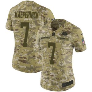 Fantastic 49ers #7 Colin Kaepernick Camo Women's Stitched NFL Limited 2018 Salute to Service Jersey