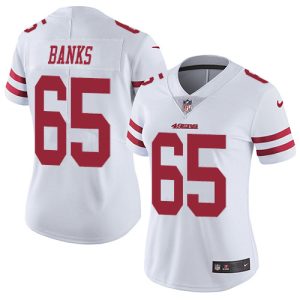 Premium 49ers #65 Aaron Banks White Women's Stitched NFL Vapor Untouchable Limited Jersey