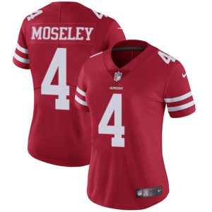 Exceptional 49ers #4 Emmanuel Moseley Red Team Color Women's Stitched NFL Vapor Untouchable Limited Jersey