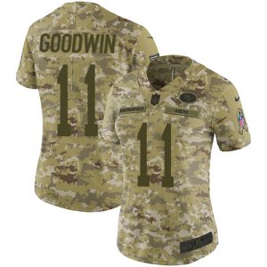 Fantastic 49ers #11 Marquise Goodwin Camo Women's Stitched NFL Limited 2018 Salute to Service Jersey
