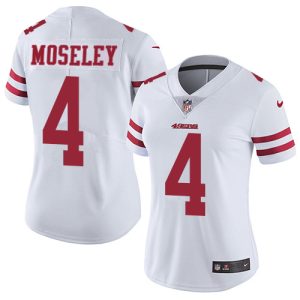 High - quality 49ers #4 Emmanuel Moseley White Women's Stitched NFL Vapor Untouchable Limited Jersey
