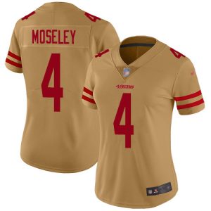 Amazing 49ers #4 Emmanuel Moseley Gold Women's Stitched NFL Limited Inverted Legend Jersey
