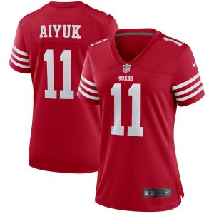 High - quality San Francisco 49ers #11 Brandon Aiyuk Scarlet Women's 2022-23 NFL Game Jersey