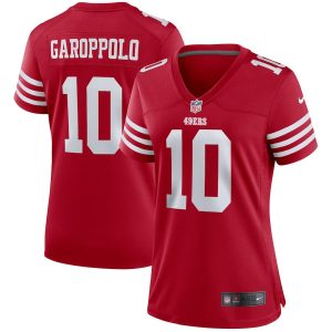 Finest San Francisco 49ers #10 Jimmy Garoppolo Scarlet Women's 2022-23 NFL Game Jersey