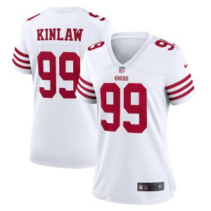 Outstanding San Francisco 49ers #99 Javon Kinlaw White Women's 2022-23 NFL Game Jersey