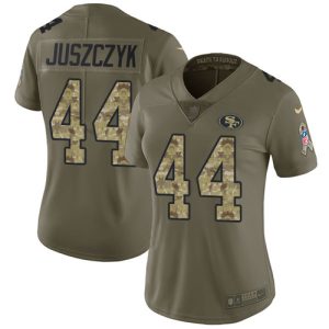 Impressive 49ers #44 Kyle Juszczyk Olive/Camo Women's Stitched NFL Limited 2017 Salute to Service Jersey