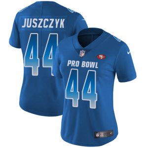 Delightful 49ers #44 Kyle Juszczyk Royal Women's Stitched NFL Limited NFC 2018 Pro Bowl Jersey
