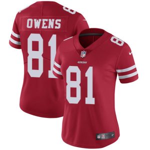 High - quality 49ers #81 Terrell Owens Red Team Color Women's Stitched NFL Vapor Untouchable Limited Jersey